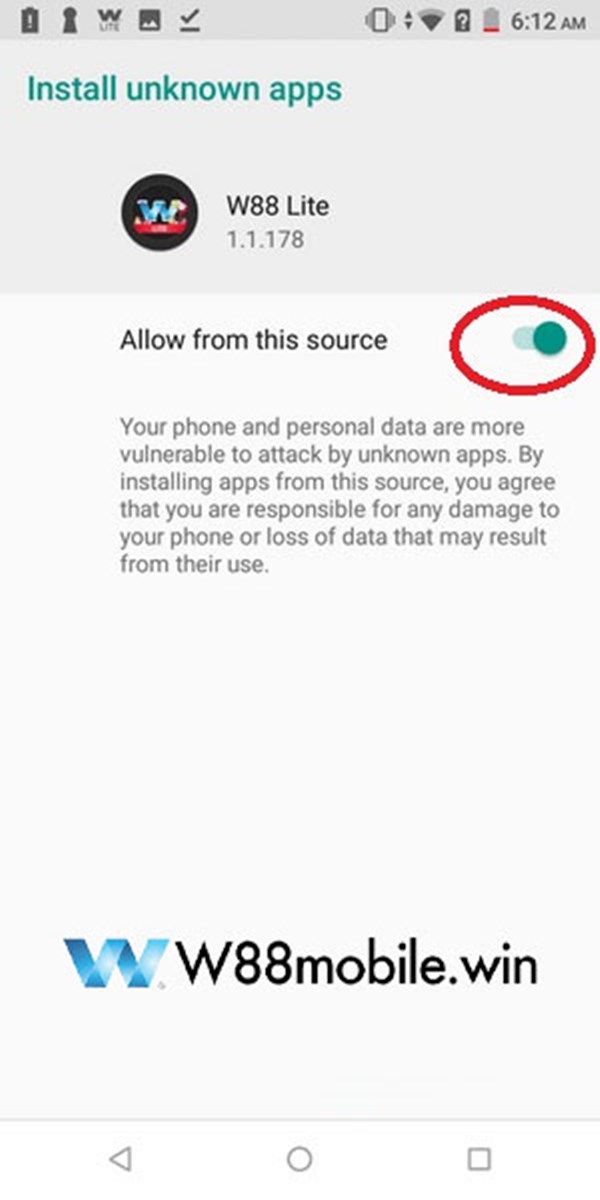 Cách tải App W88 trên điện thoại  phiên bản Android 4
