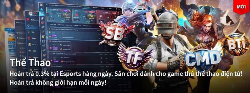 W88 Esports - Trải nghiệm thể thao điện tử đỉnh cao với Saba Esports, TF Gaming, BTi Esports, CMD Esports